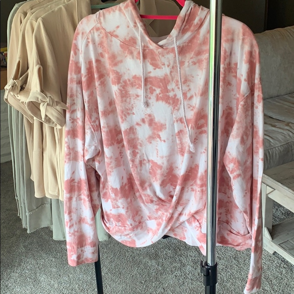 Tie dye front-twist top